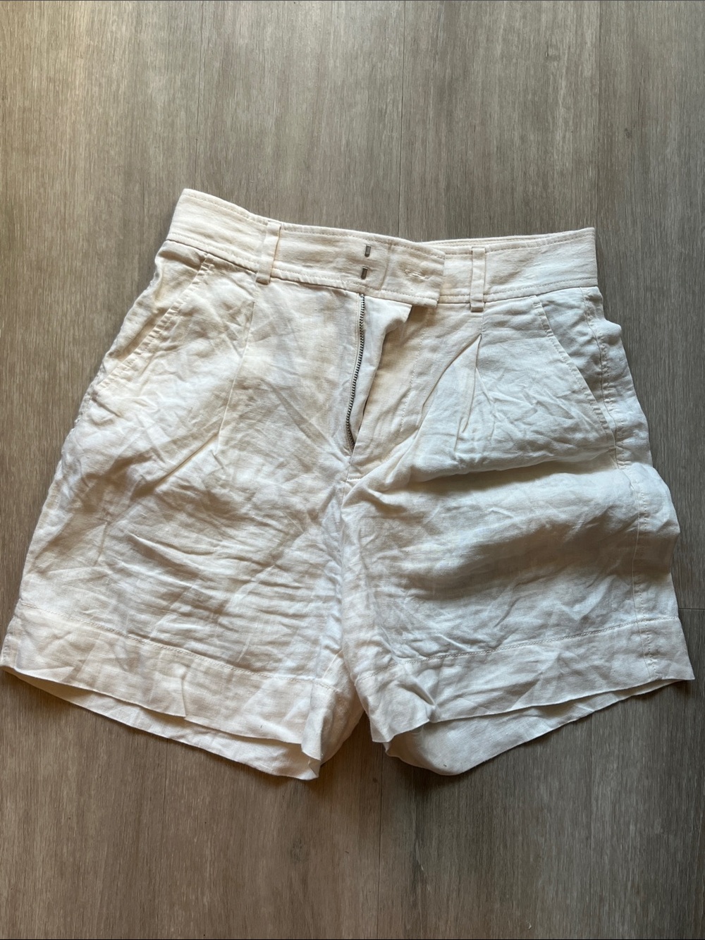 Everlane Cream Linen Bermuda Shorts